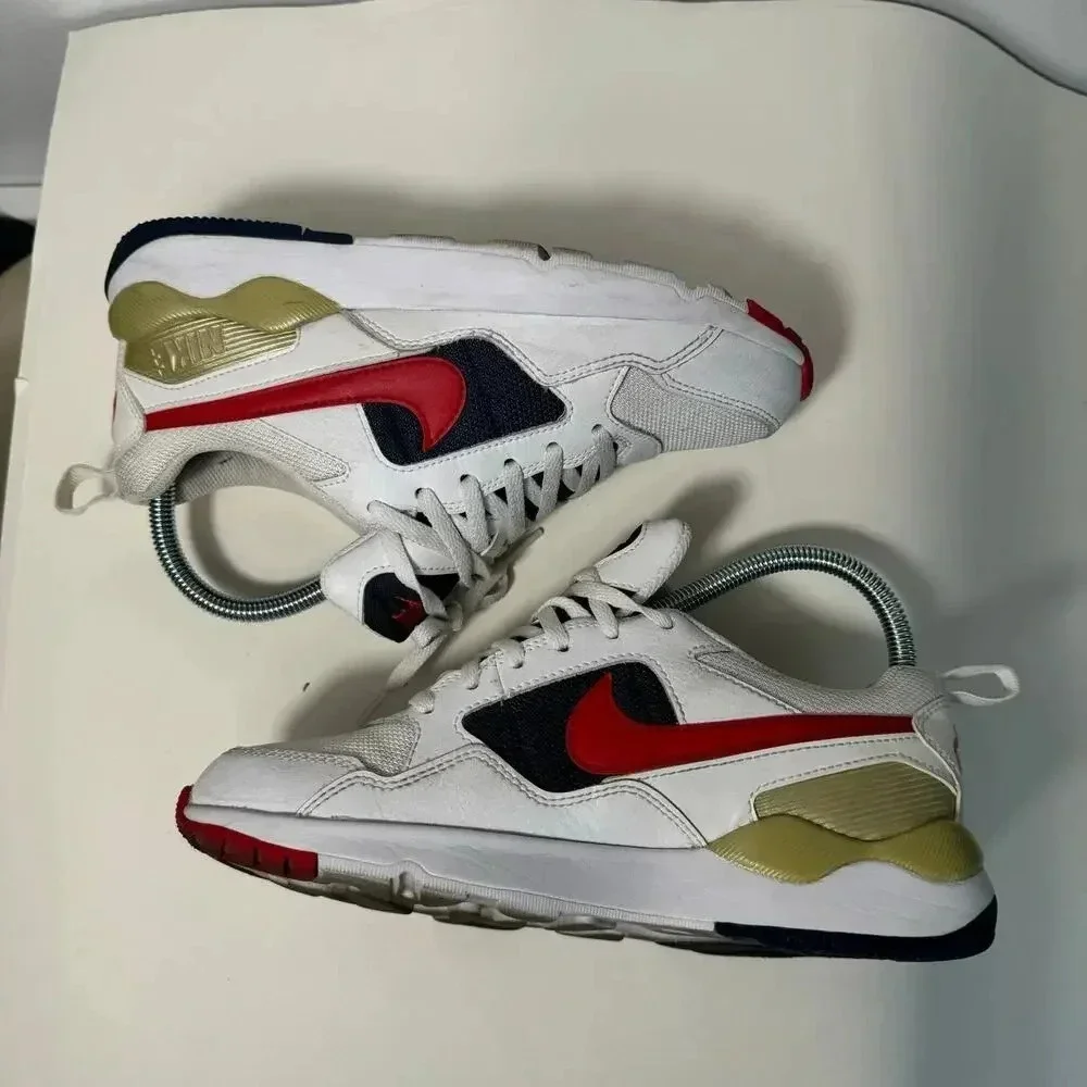 Nike‎ Air Zoom Pegasus 92 USA Olympic Sneakers white, red, gold, navy sz 5.5y